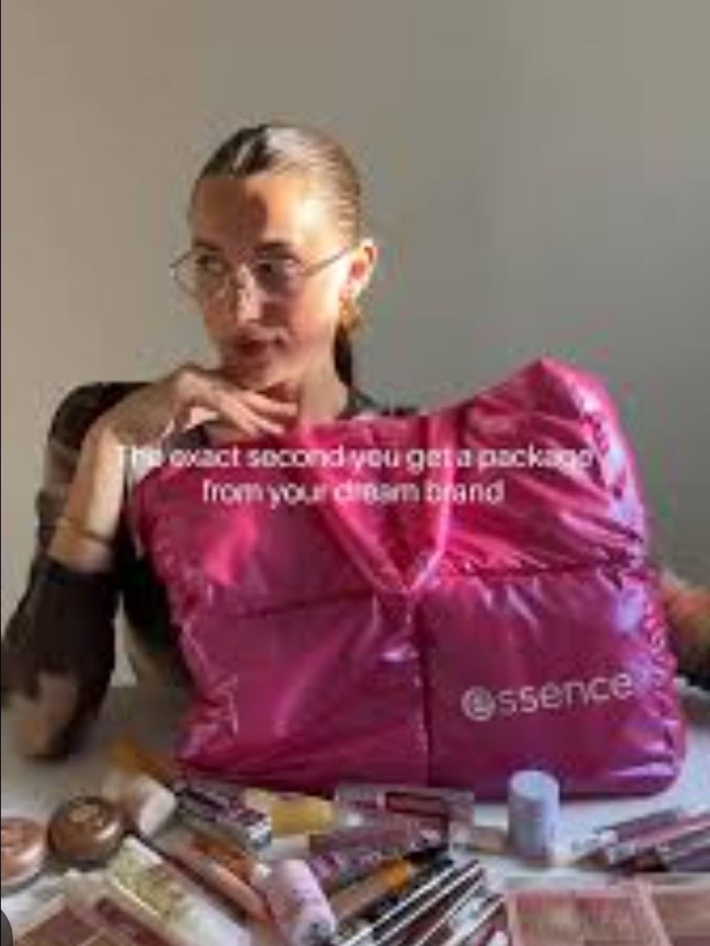 Rare Bright Pink Quilted Tote Bag
